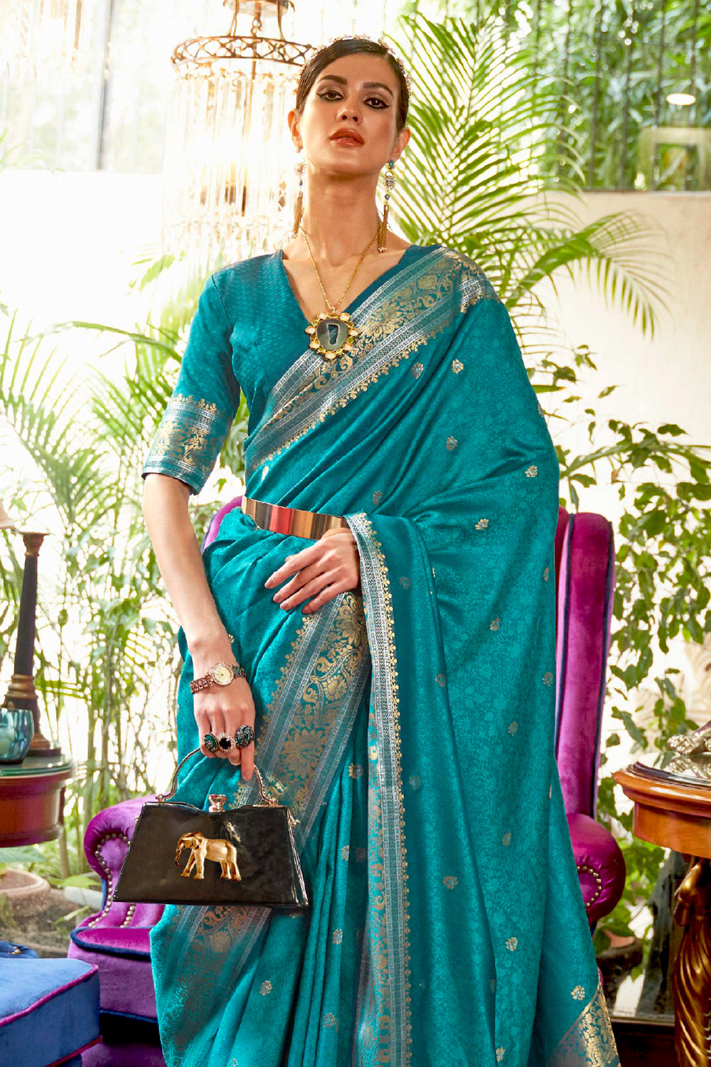 Buy Candy Red Kanjivaram Saree Nitaraa