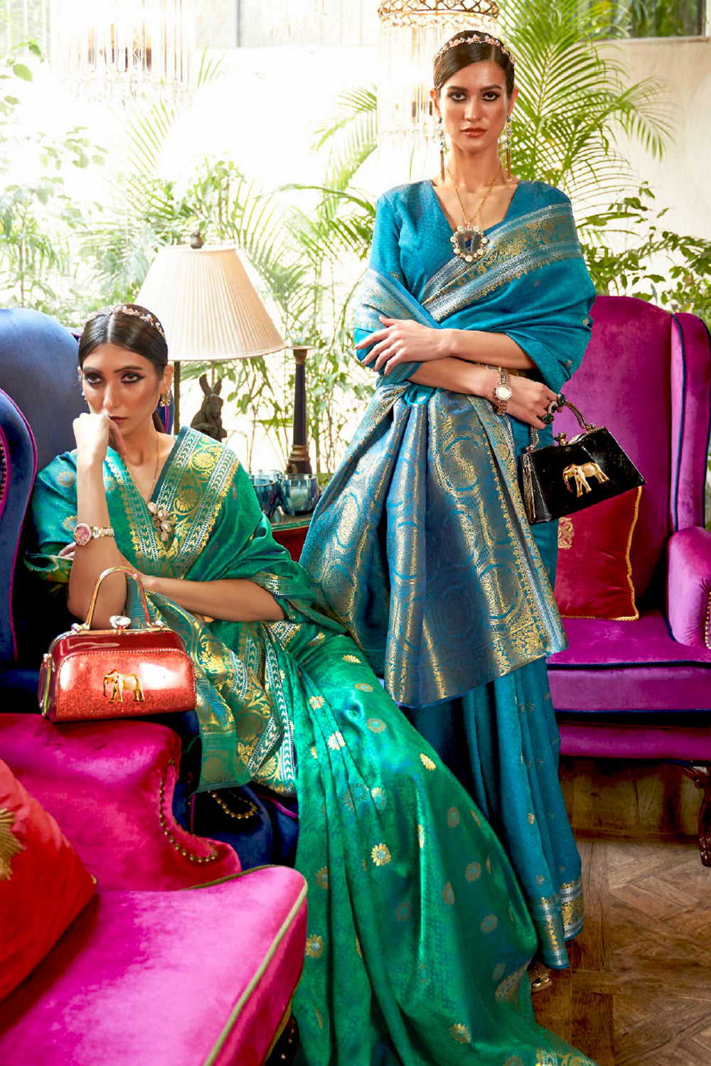 Buy Hot Pink Kanjivaram Saree Nitaraa