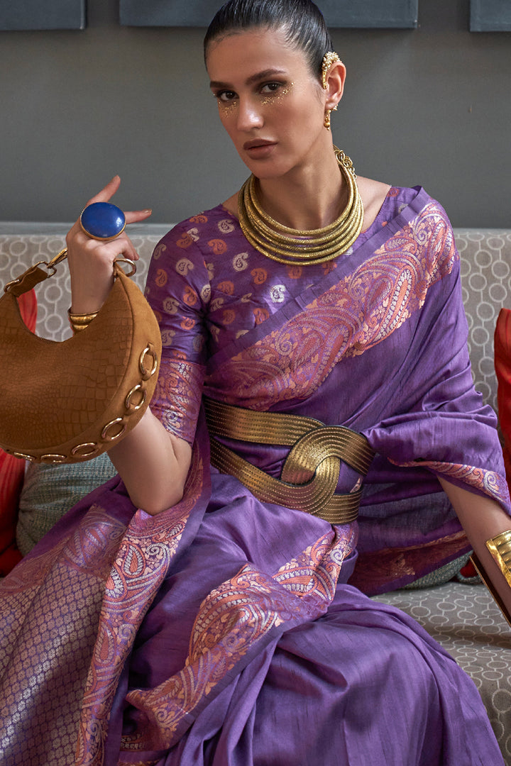 Royal Purple Silk Saree