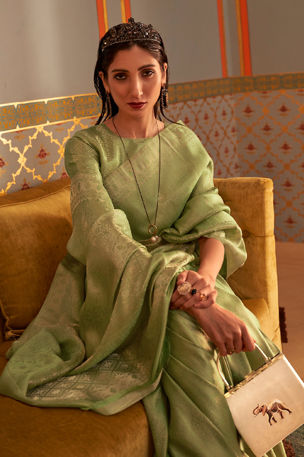 Buy Teal Blue Kanjivaram Saree Nitaraa