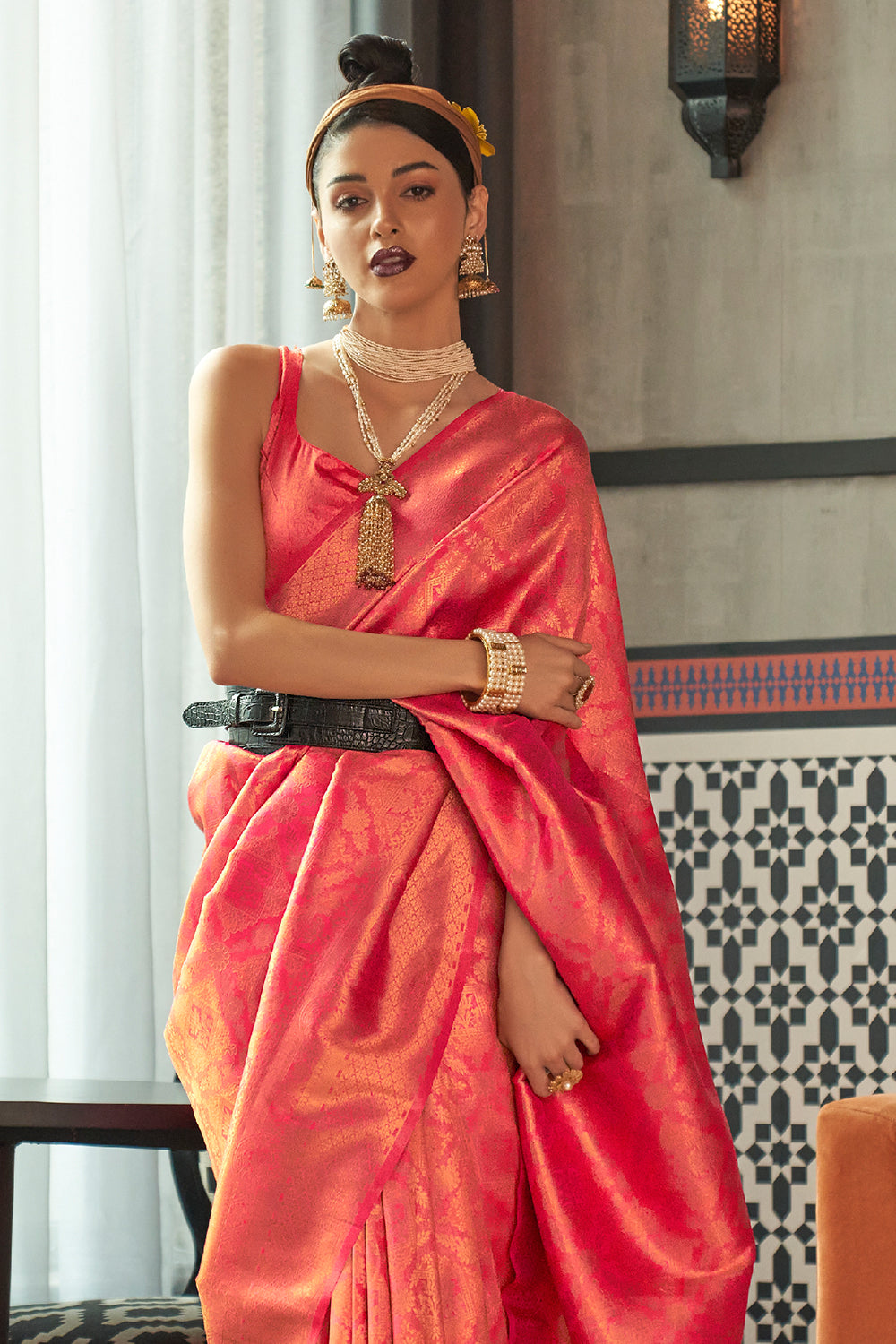 Buy Jam Purple Banarasi Raw Silk Saree Nitaraa