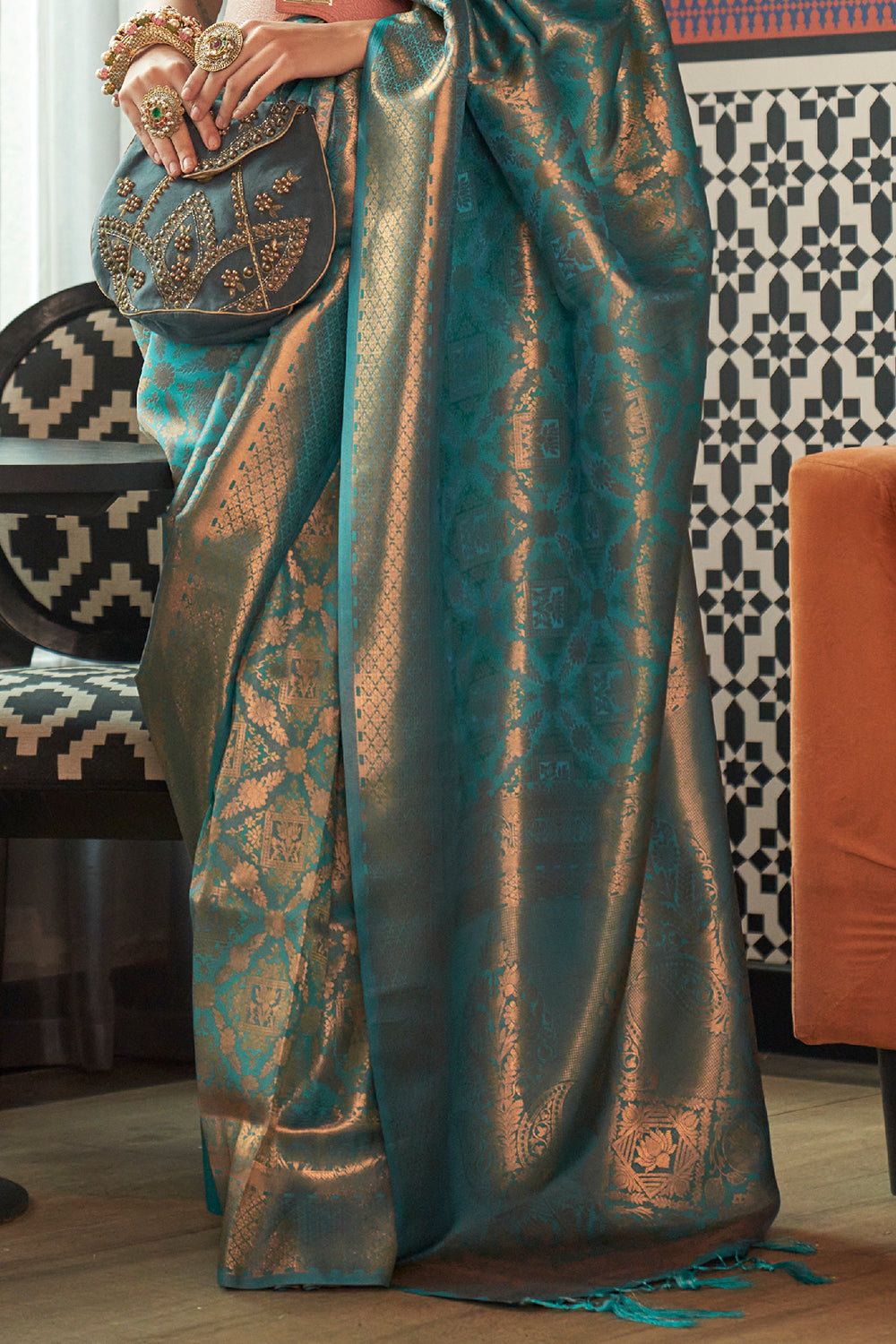 Buy Apple Red Banarasi Saree Nitaraa