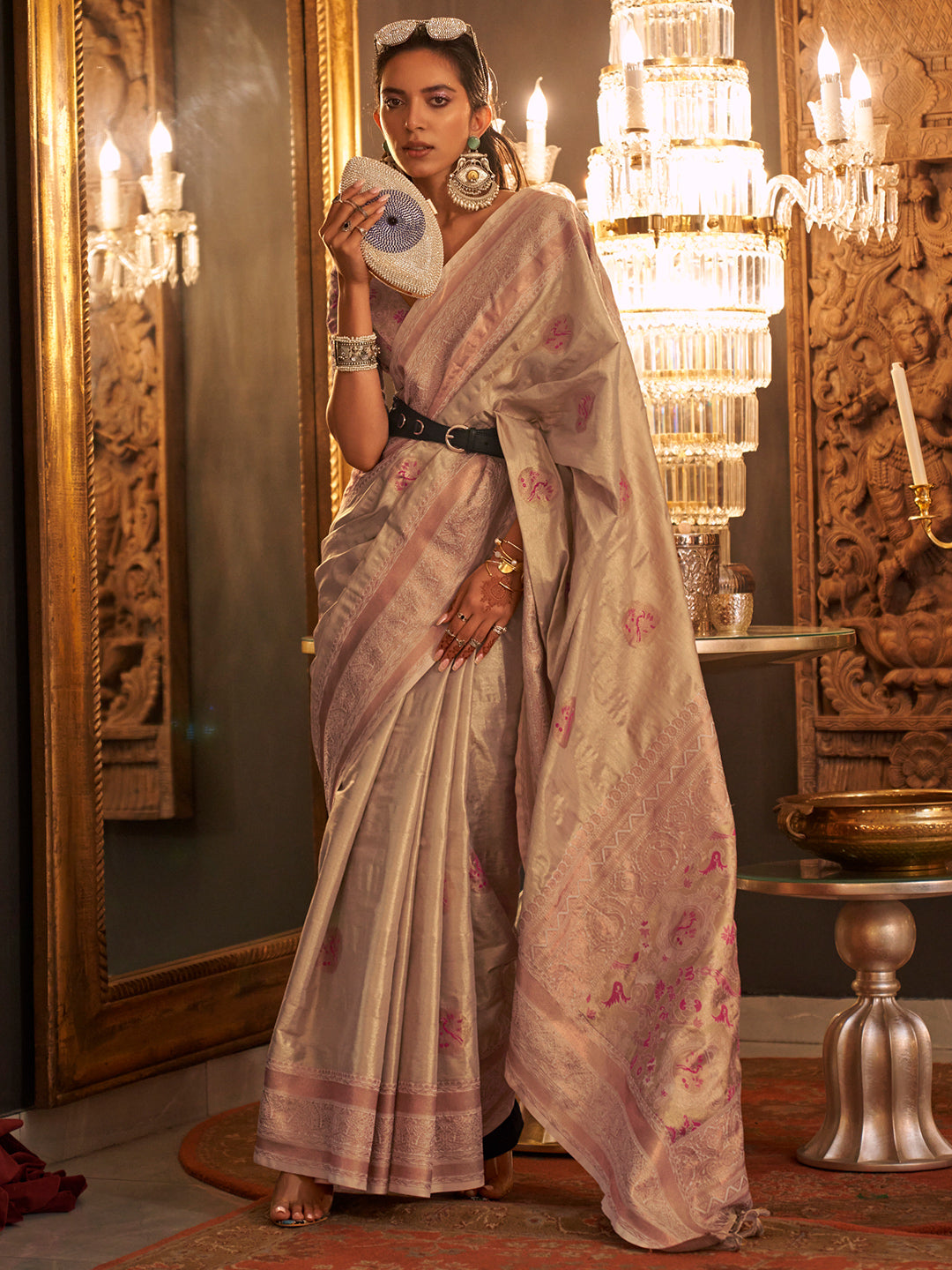 Ira Sharma In Off White Kanjivaram Saree