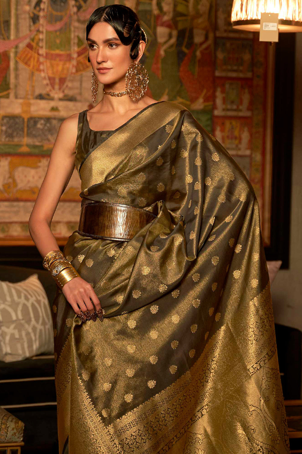 Buy Olive Paithani Silk Saree Nitaraa