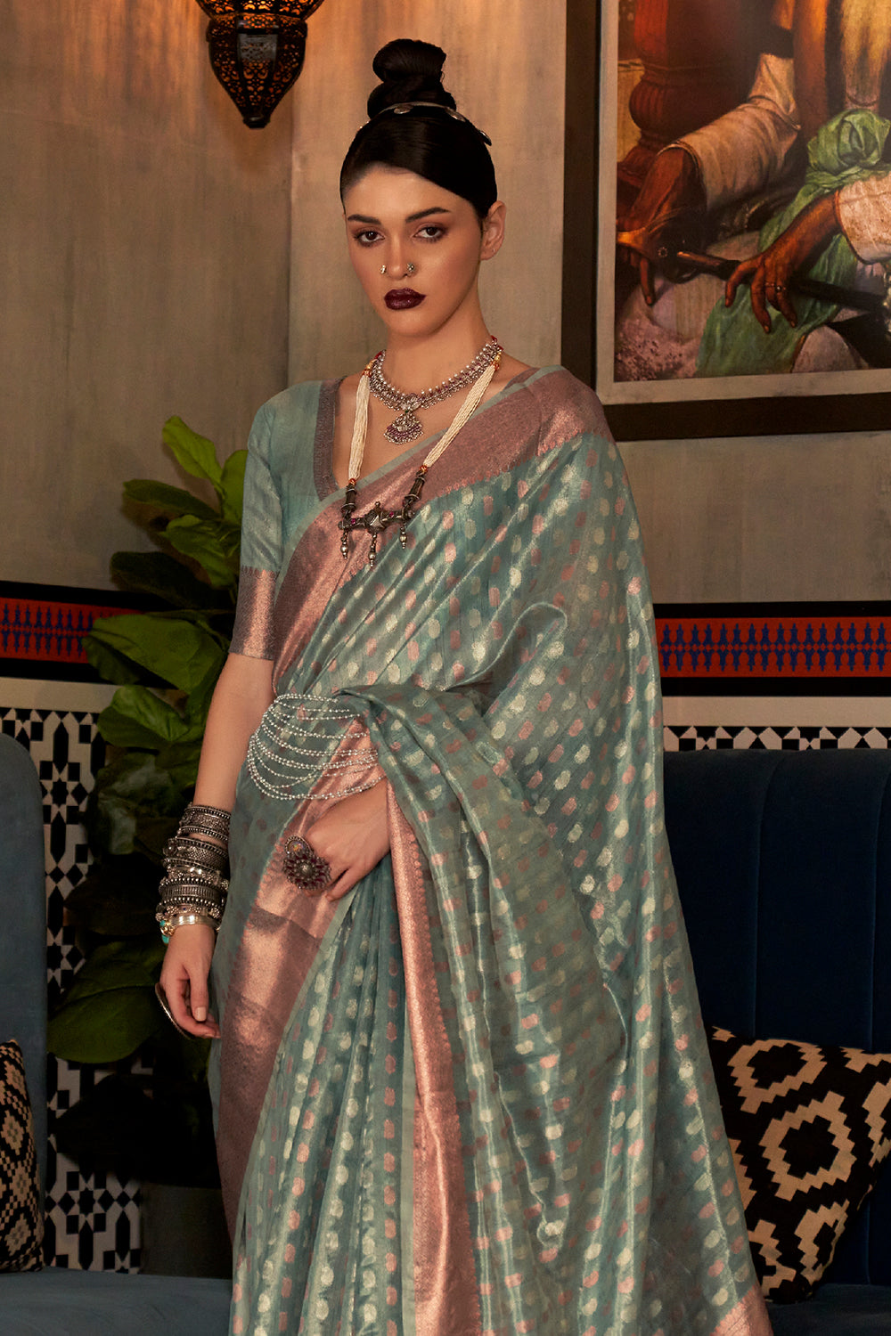 Buy Multicolor Pure Georgette Viscose Saree Nitaraa