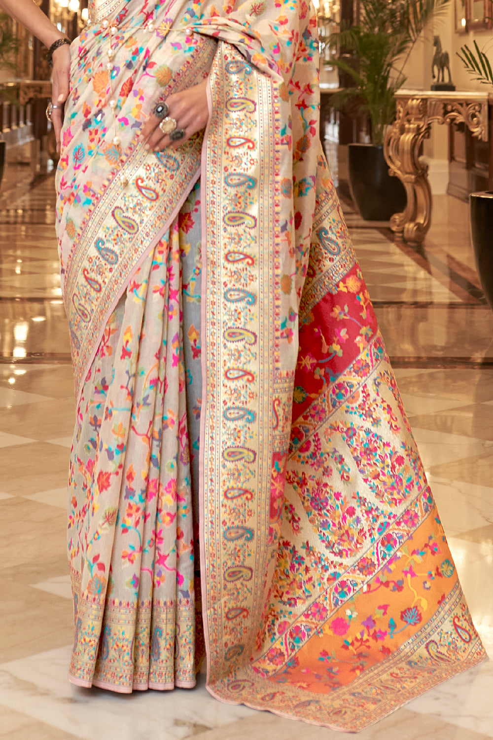 Buy Ocean Blue Organza Saree Nitaraa