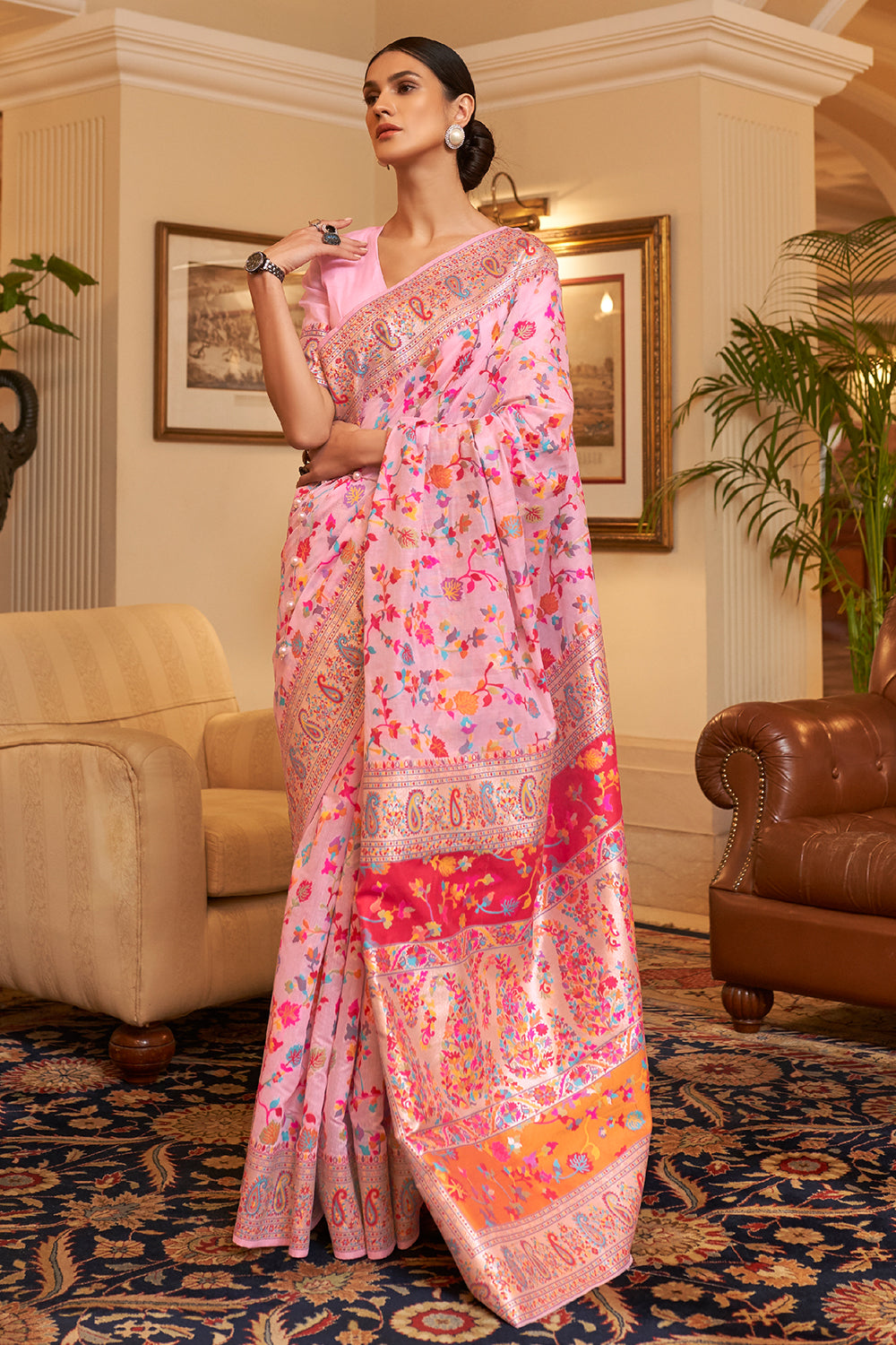 Buy Floral Purple Organza Saree Nitaraa