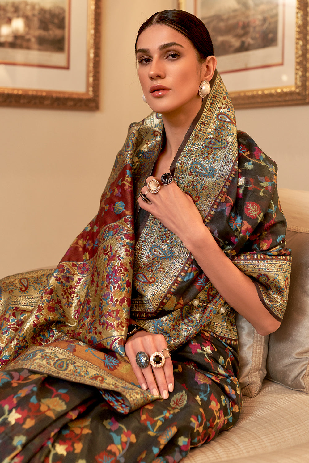 Buy Light Green Linen Saree Nitaraa