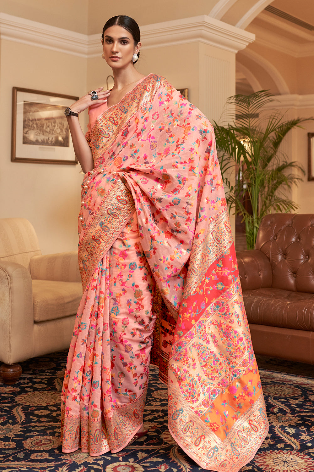 Buy Bright Magenta Pink Satin Silk Saree Nitaraa