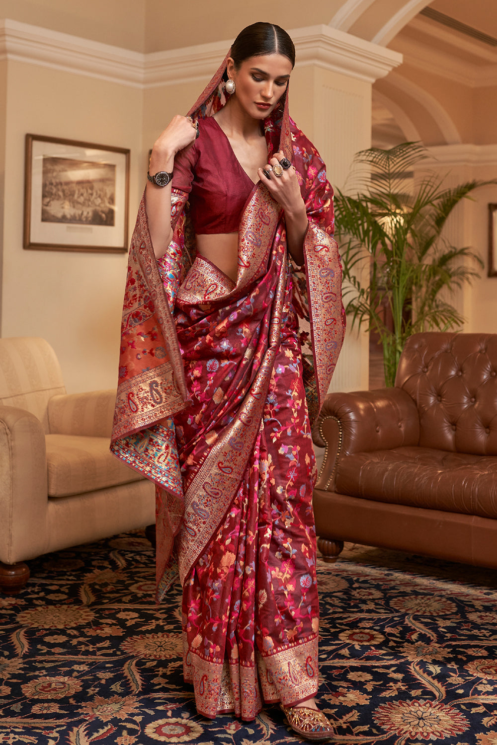 Buy Mexican Blue Kanjivaram Saree Nitaraa