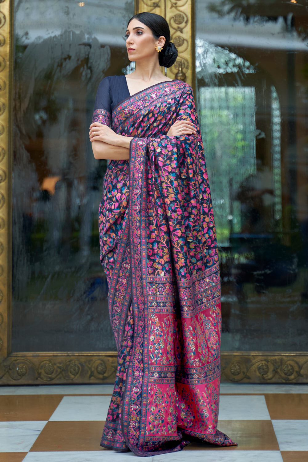 Buy Light Blue Cotton Saree Nitaraa