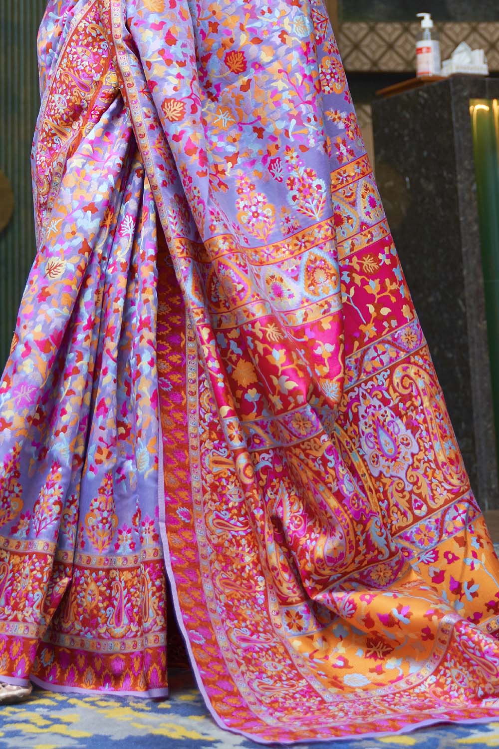 Buy Pink Banarasi Silk Viscose Saree With Blouse Piece Nitaraa