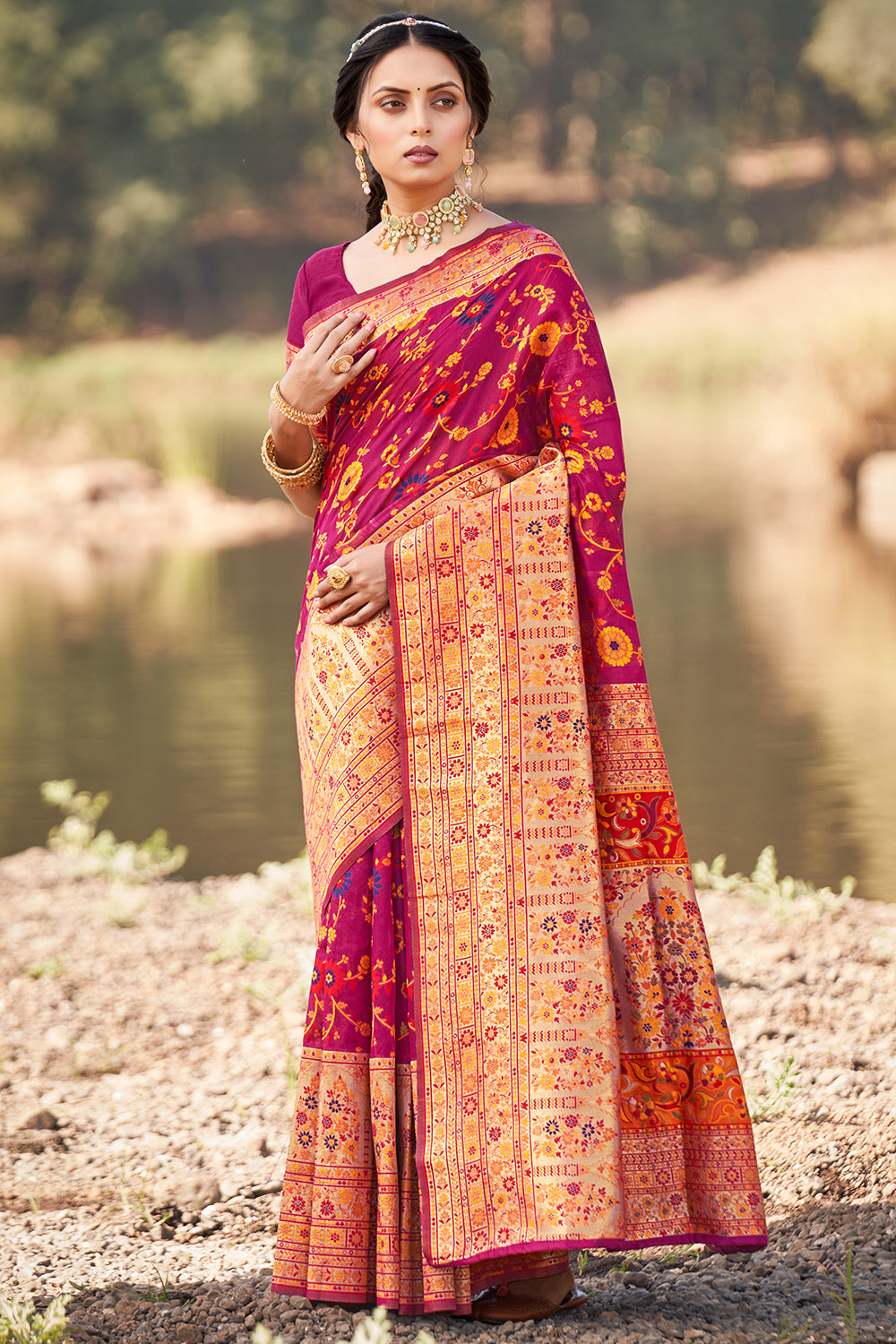 Buy Black Silk Cotton Saree Nitaraa