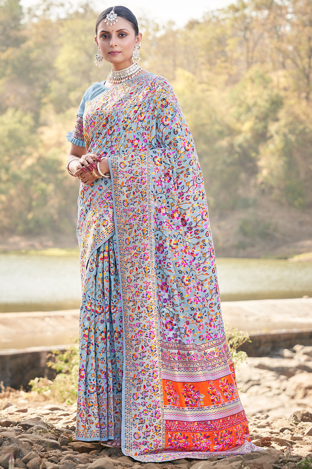 Buy Violet Silk Cotton Saree Nitaraa