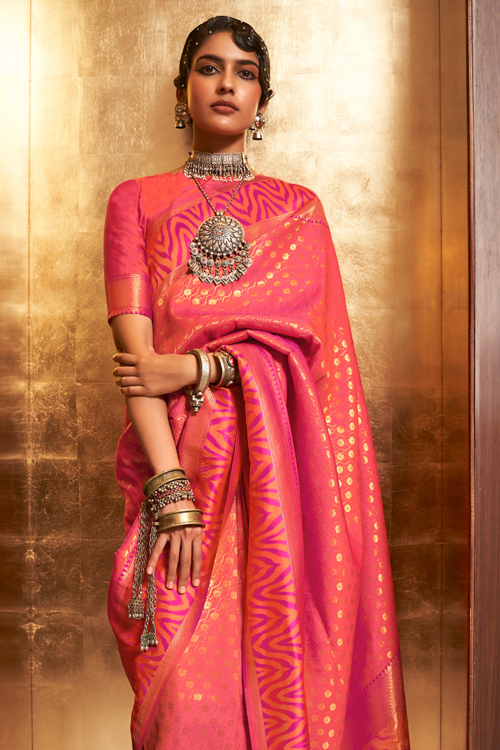 Buy Rose Pink Silk Saree Nitaraa