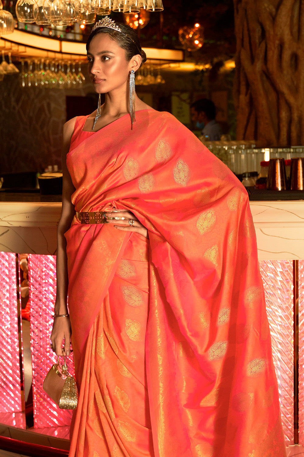 Buy Dark Marron Ilkal Sarees Nitaraa