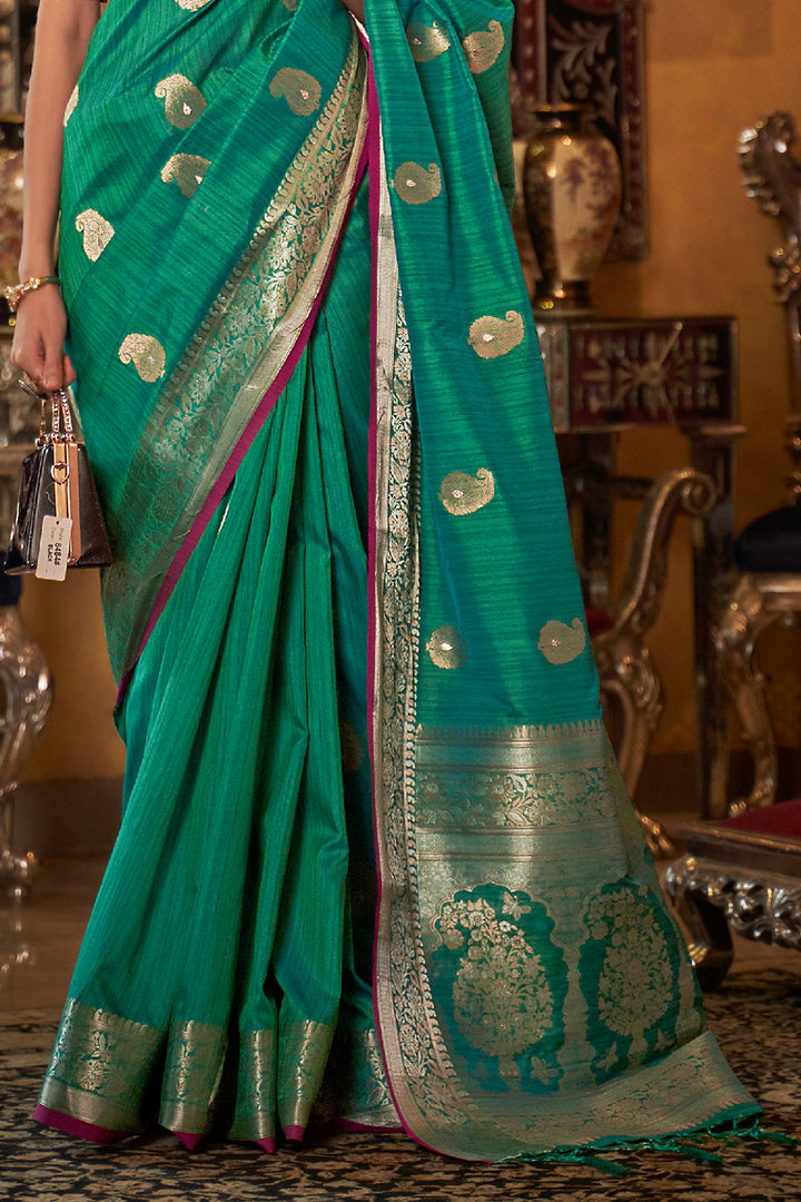 Persian Green Silk Saree