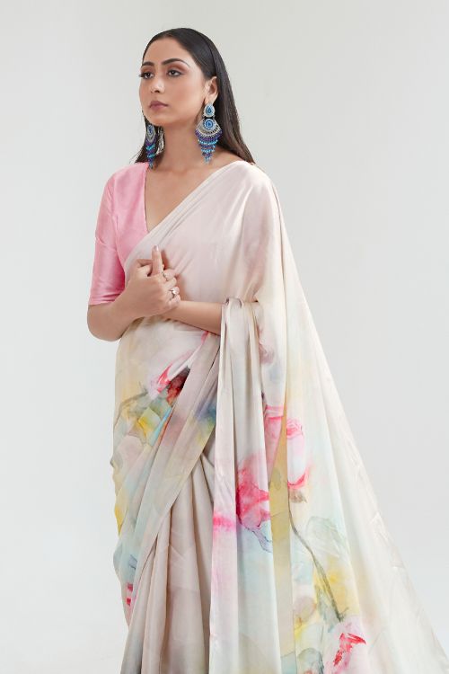 Buy Black Silk Blend Saree Nitaraa
