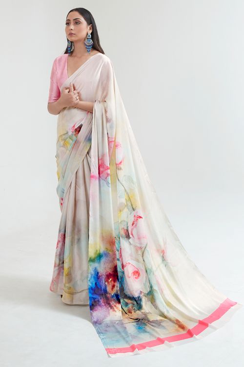 Buy Teal Silk Blend Saree Nitaraa