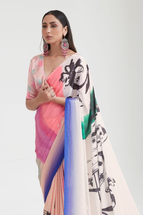 Buy Purple Patola Silk Blend Saree Nitaraa