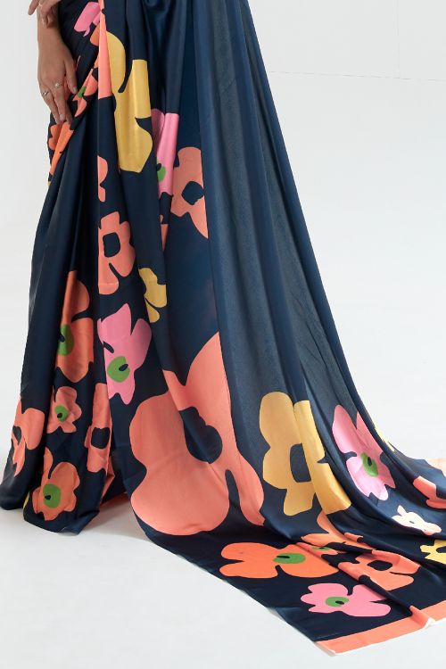 Buy Orange Patola Silk Blend Saree Nitaraa