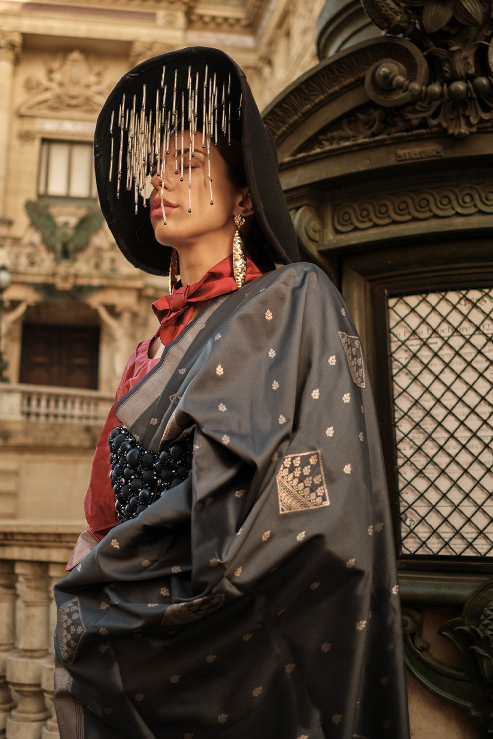 Black Soft Silk Saree With Blouse Piece