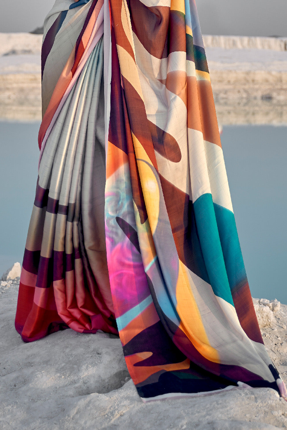 Buy Baby Pink Kashmiri Silk Saree With Blouse Piece Nitaraa