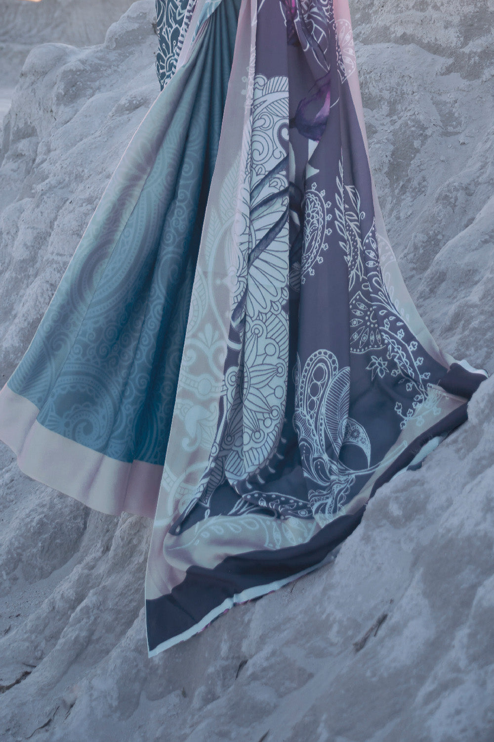 Buy Teal Blue Kashmiri Silk Saree With Blouse Piece Nitaraa