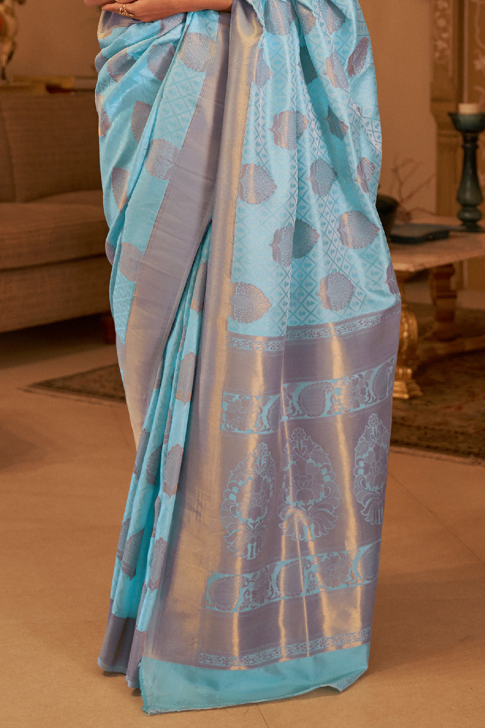 Buy Melon Orange Linen Saree Nitaraa