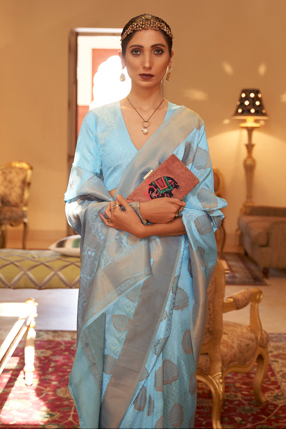 Buy Daisy White Satin Silk Saree Nitaraa