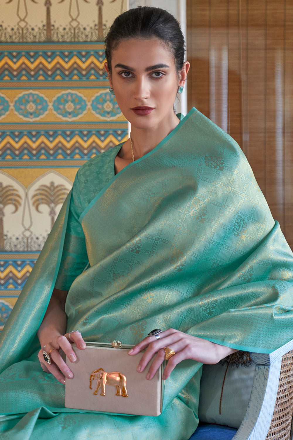 Buy Jungle Green Kanjivaram Saree Nitaraa