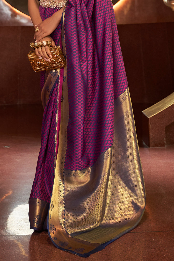 Velour Purple Kanjivaram Saree