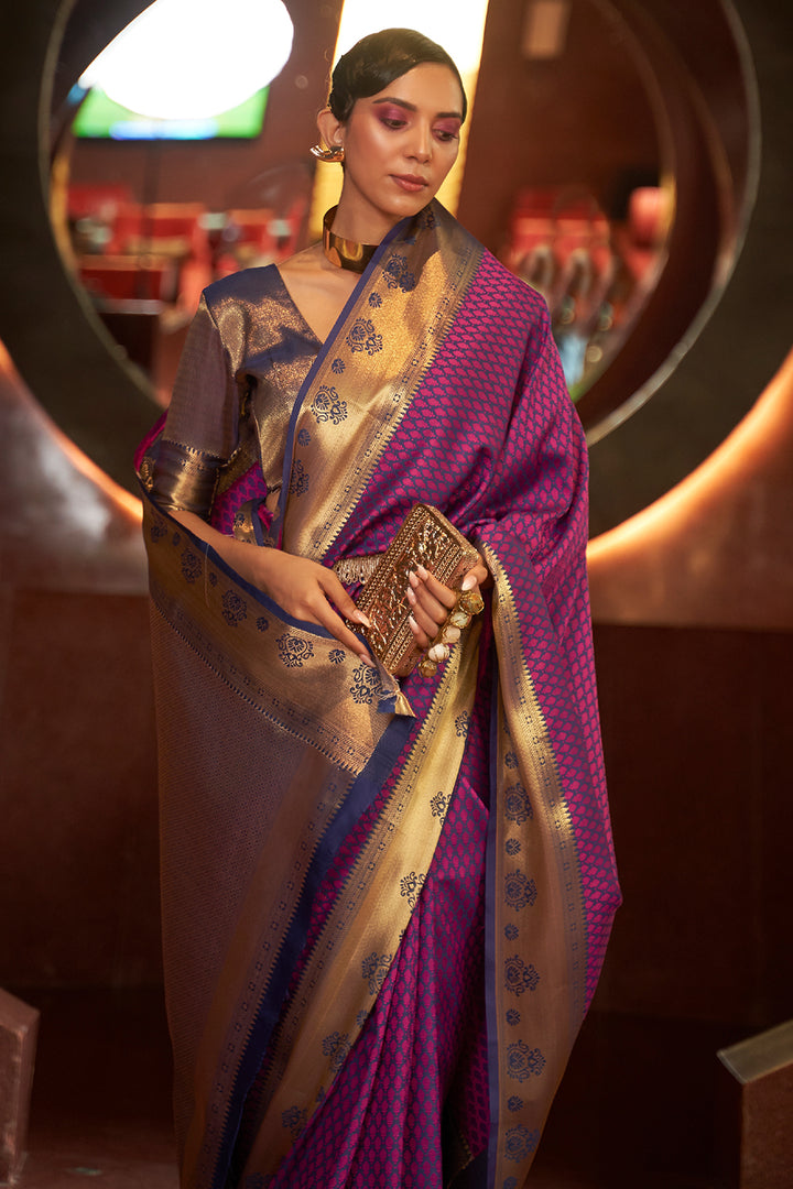 Velour Purple Kanjivaram Saree