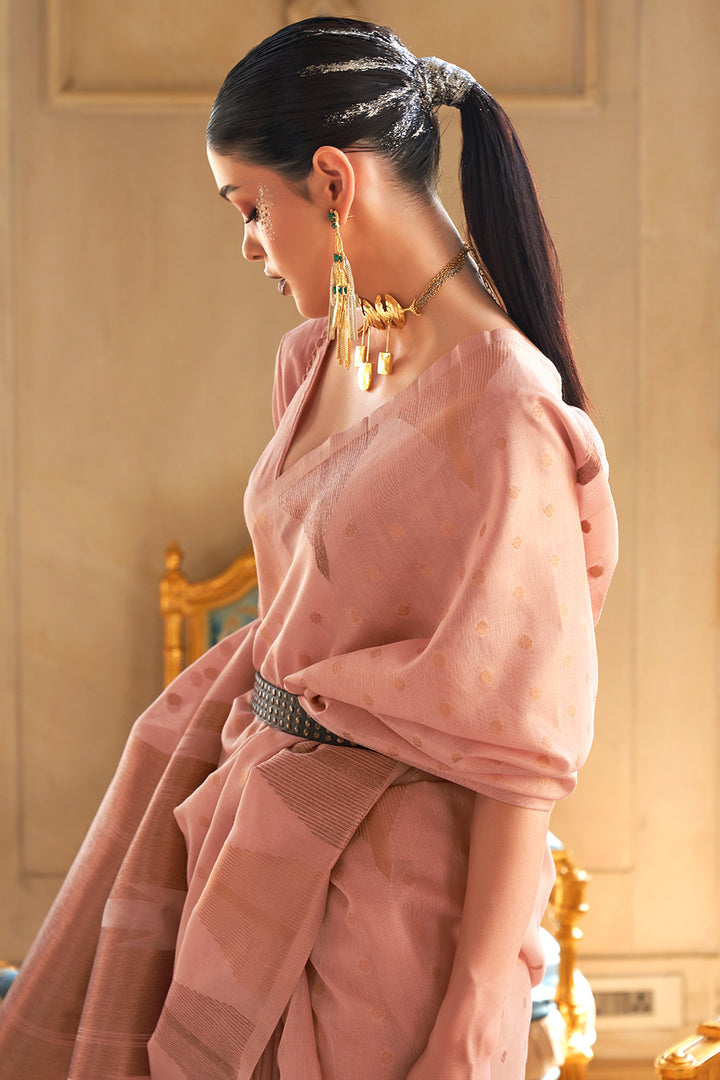 Amaranth Pink Silk Saree