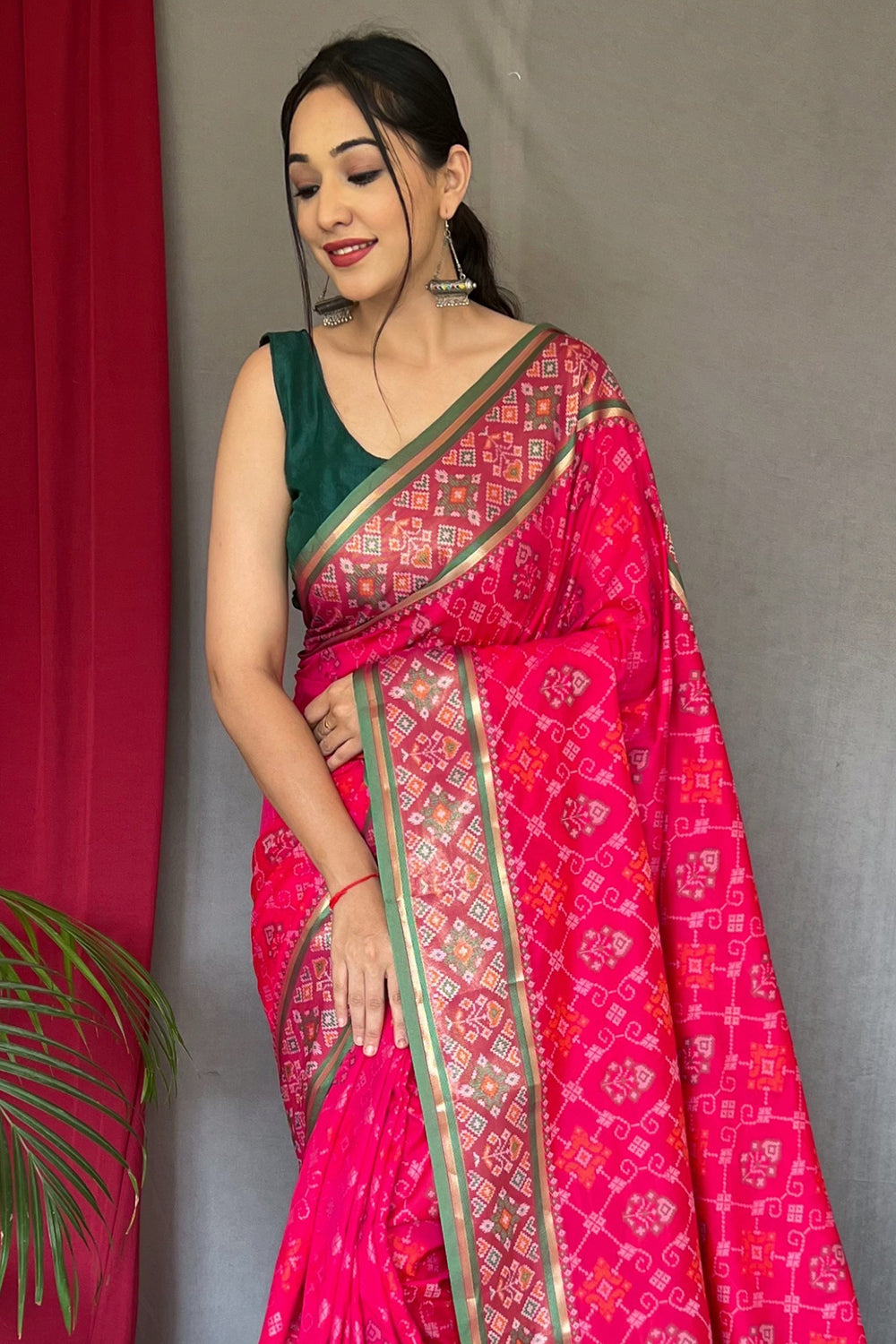 Buy Brick Pink Satin Silk Saree Nitaraa