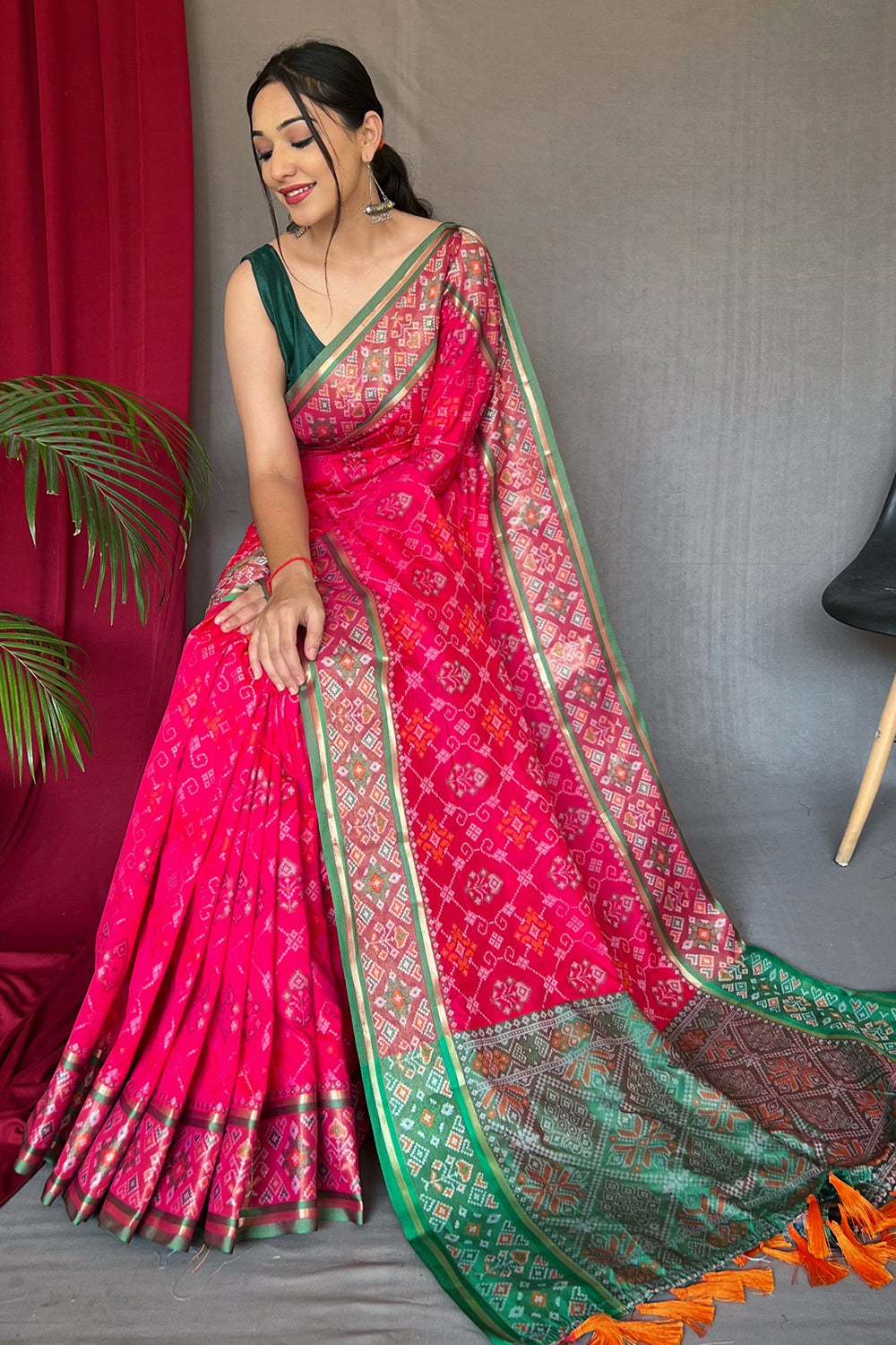 Buy Sable Black White Polka Dots Satin Silk Saree Nitaraa