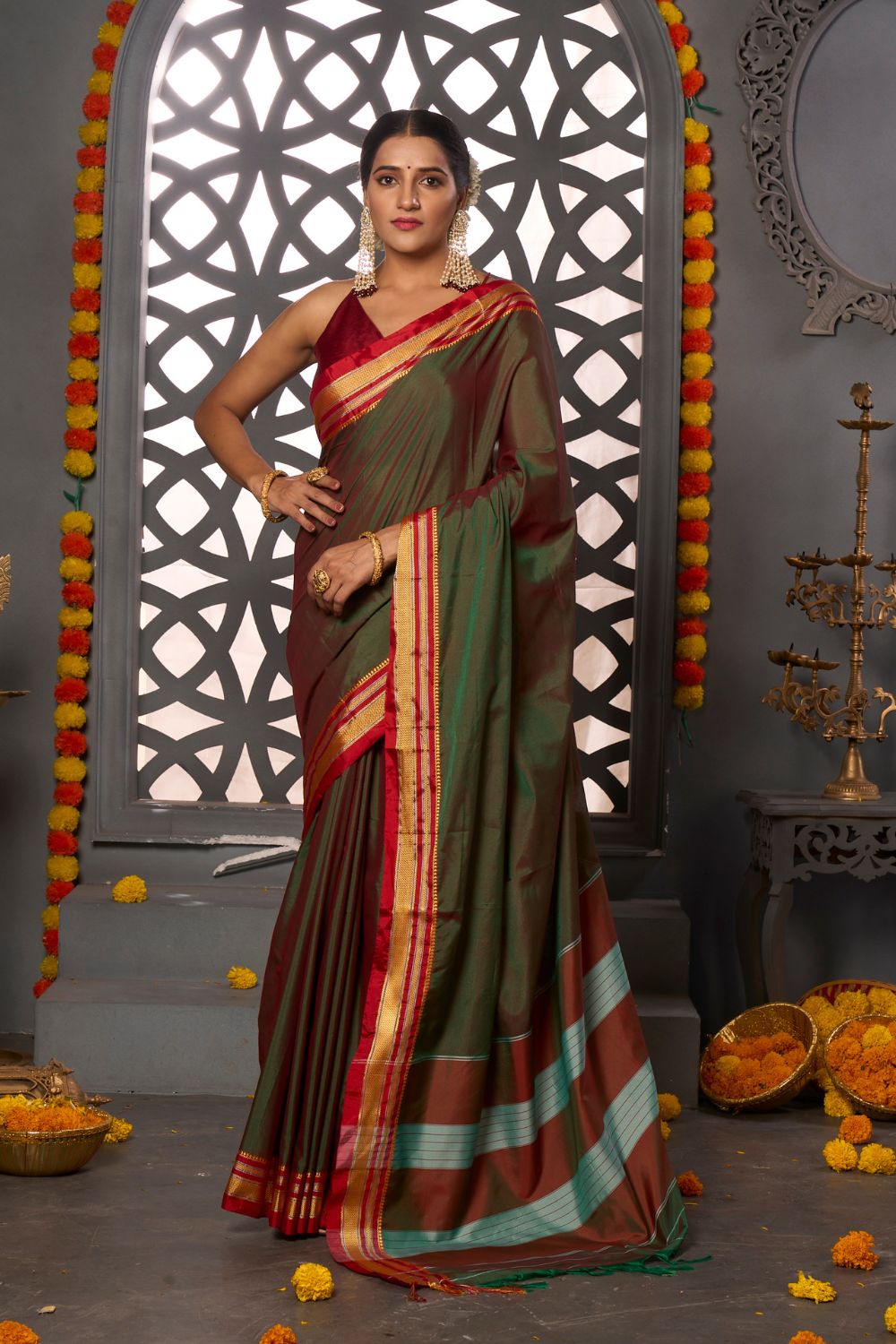 Buy Indigo Blue Kanjivaram Saree Nitaraa