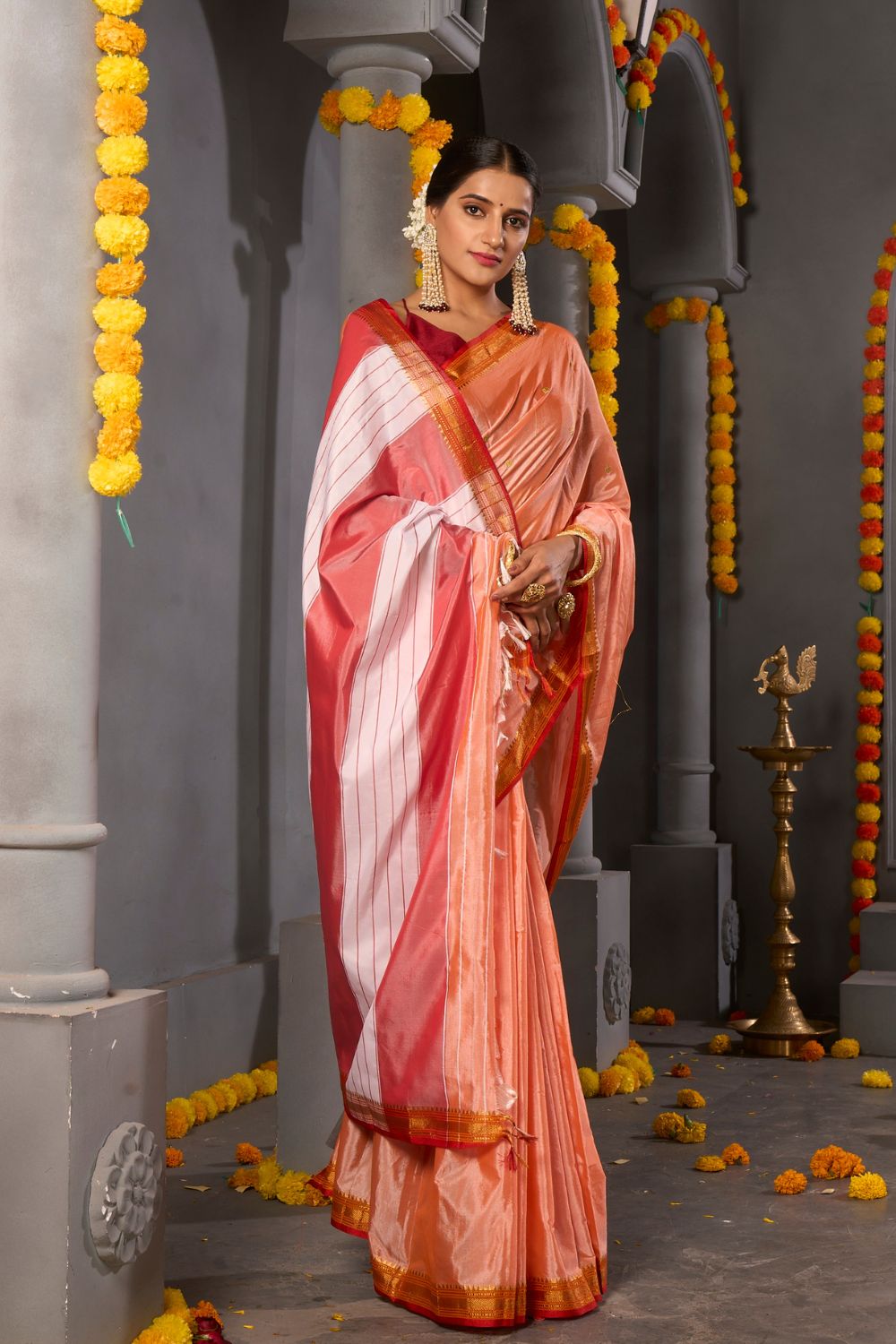Buy Seafoam Green Banarasi Saree Nitaraa