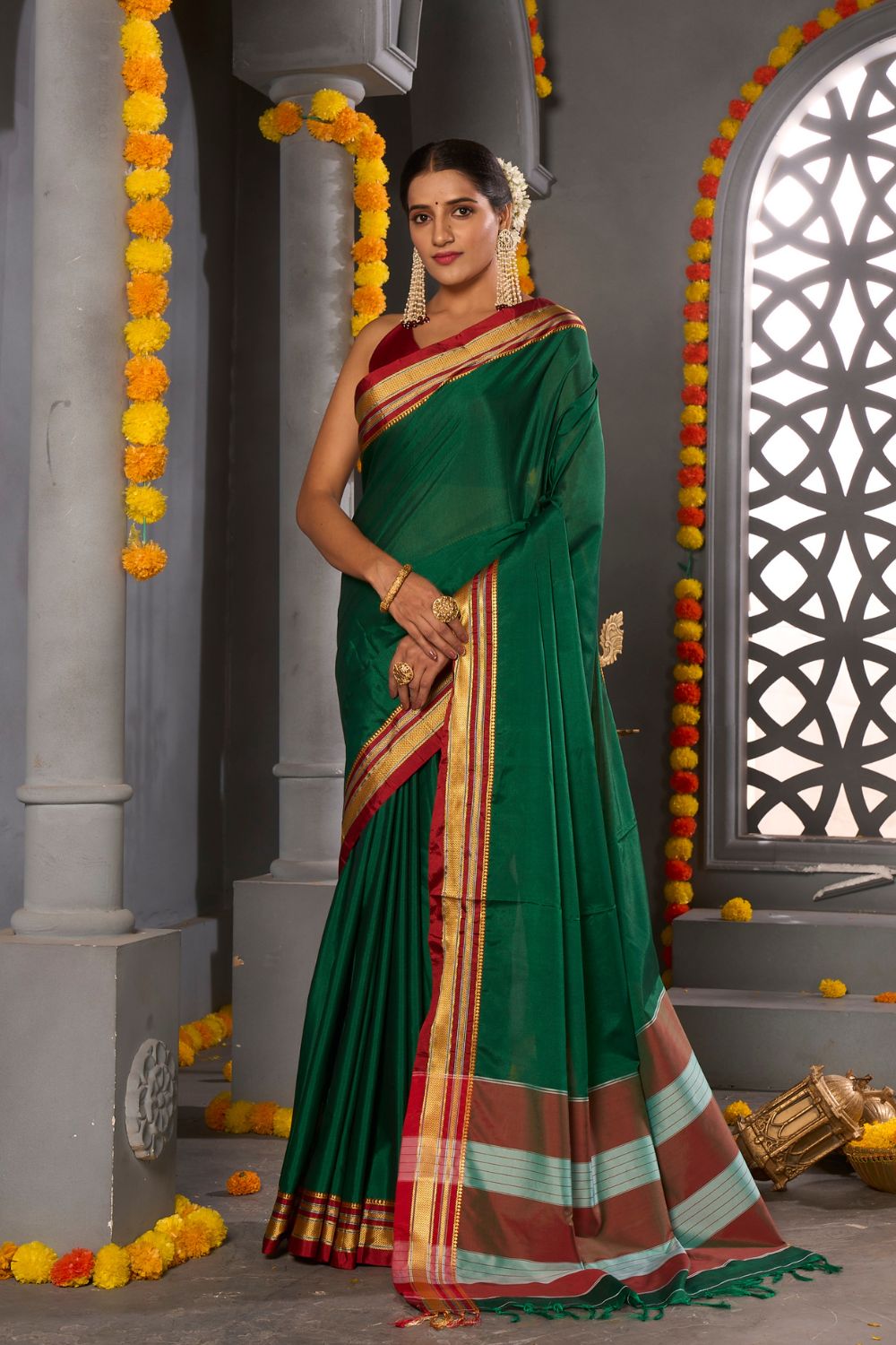 Buy Wine Paithani Silk Saree Nitaraa