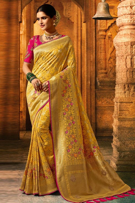banarasi saree with blouse design