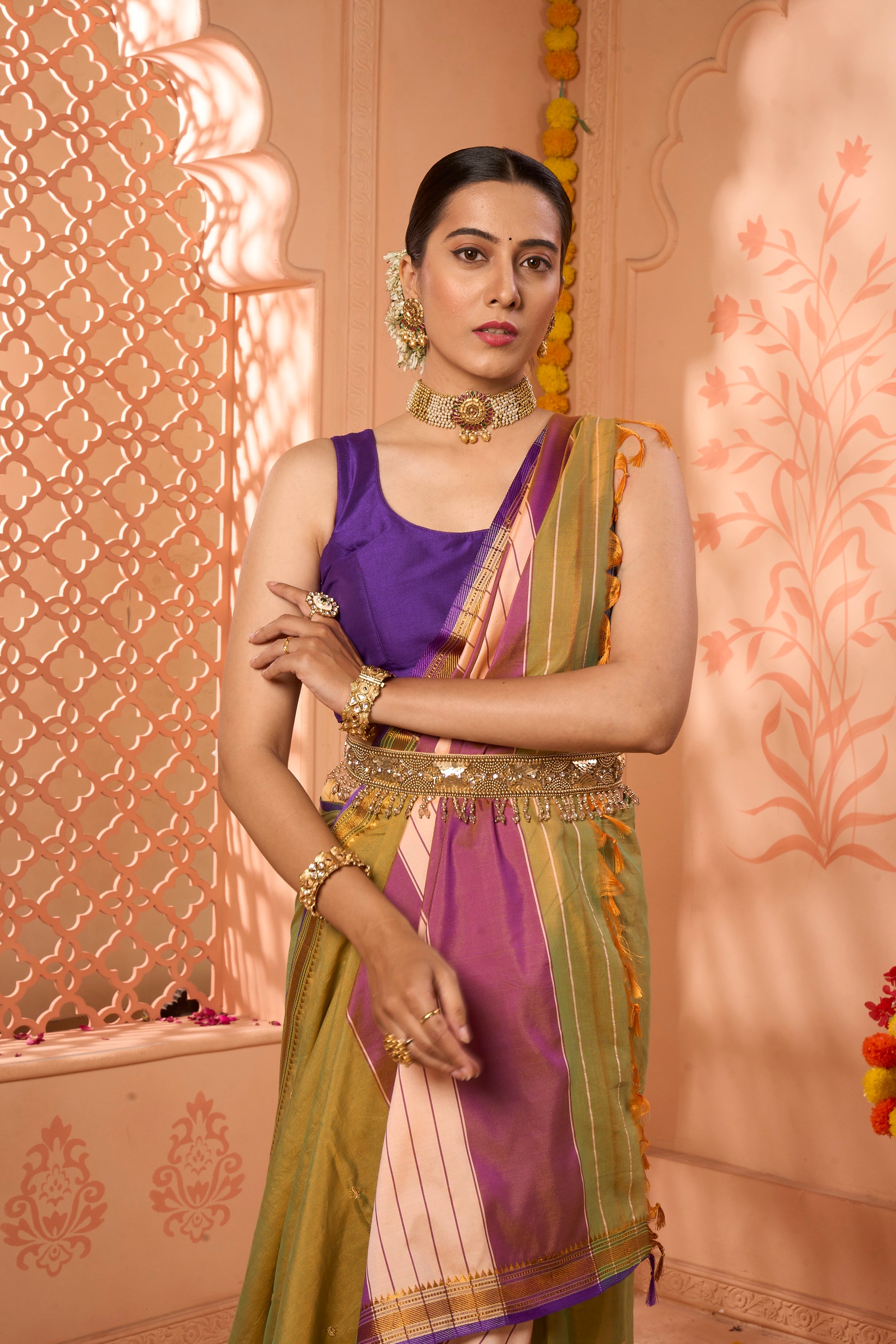 Buy Red Gota Zari Silk Saree With Blouse Piece Nitaraa