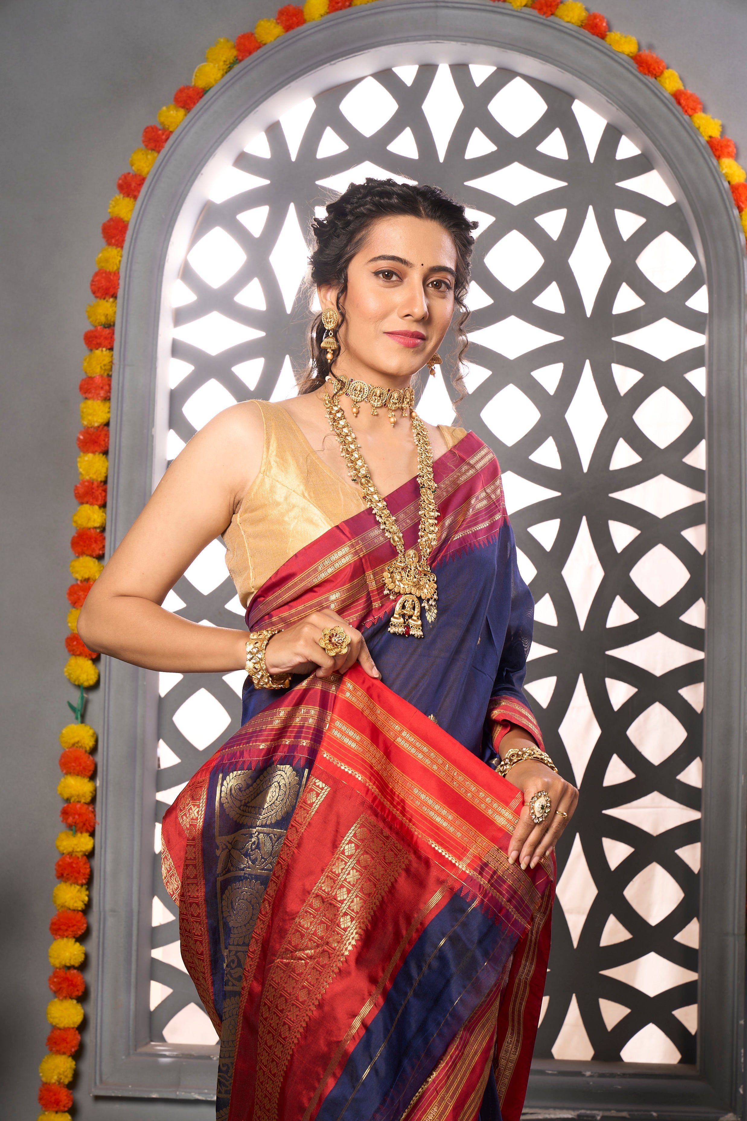 Buy Canary Yellow Organza Saree Nitaraa