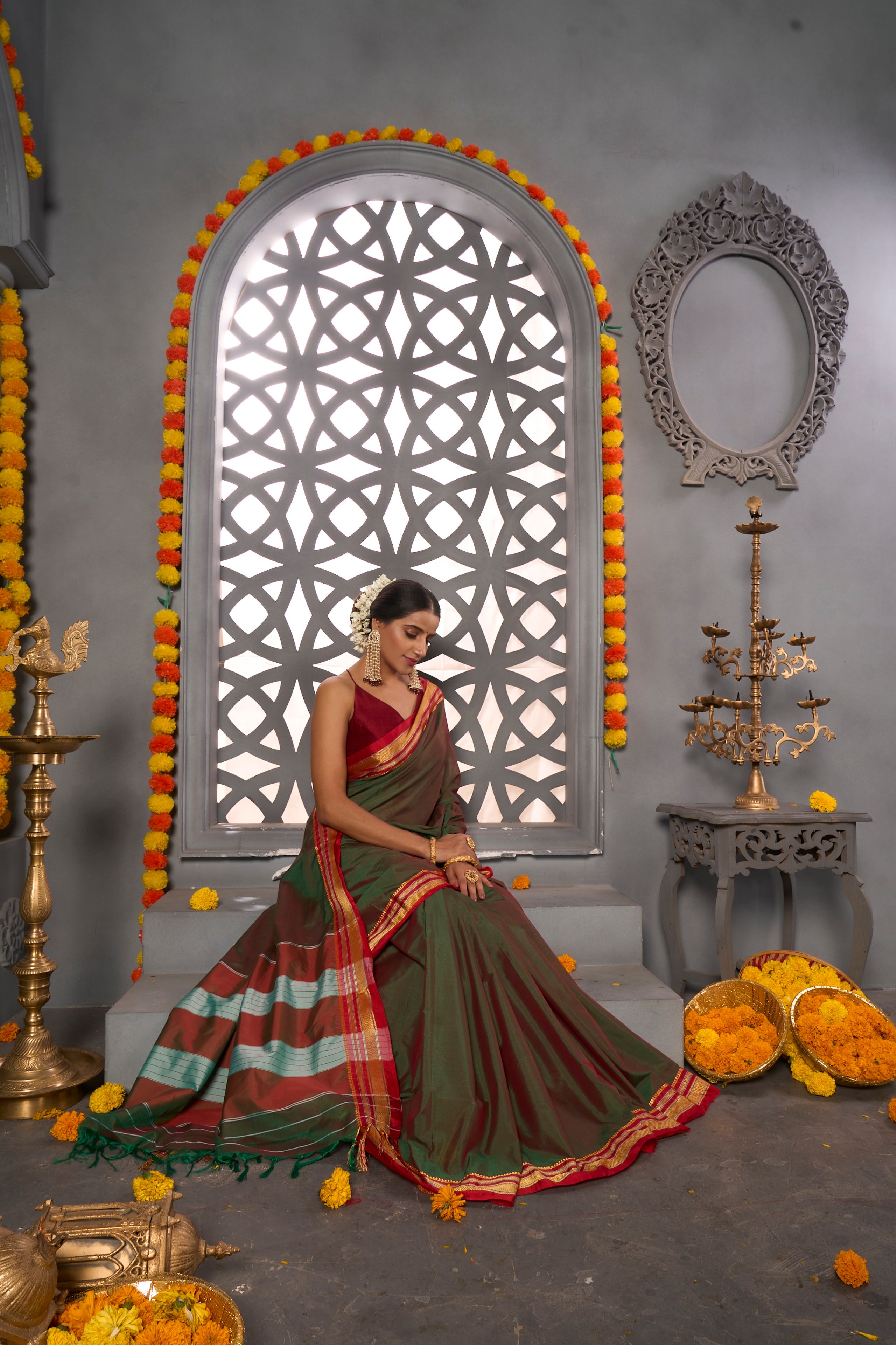 Buy Thulian Pink Kanjivaram Saree Nitaraa