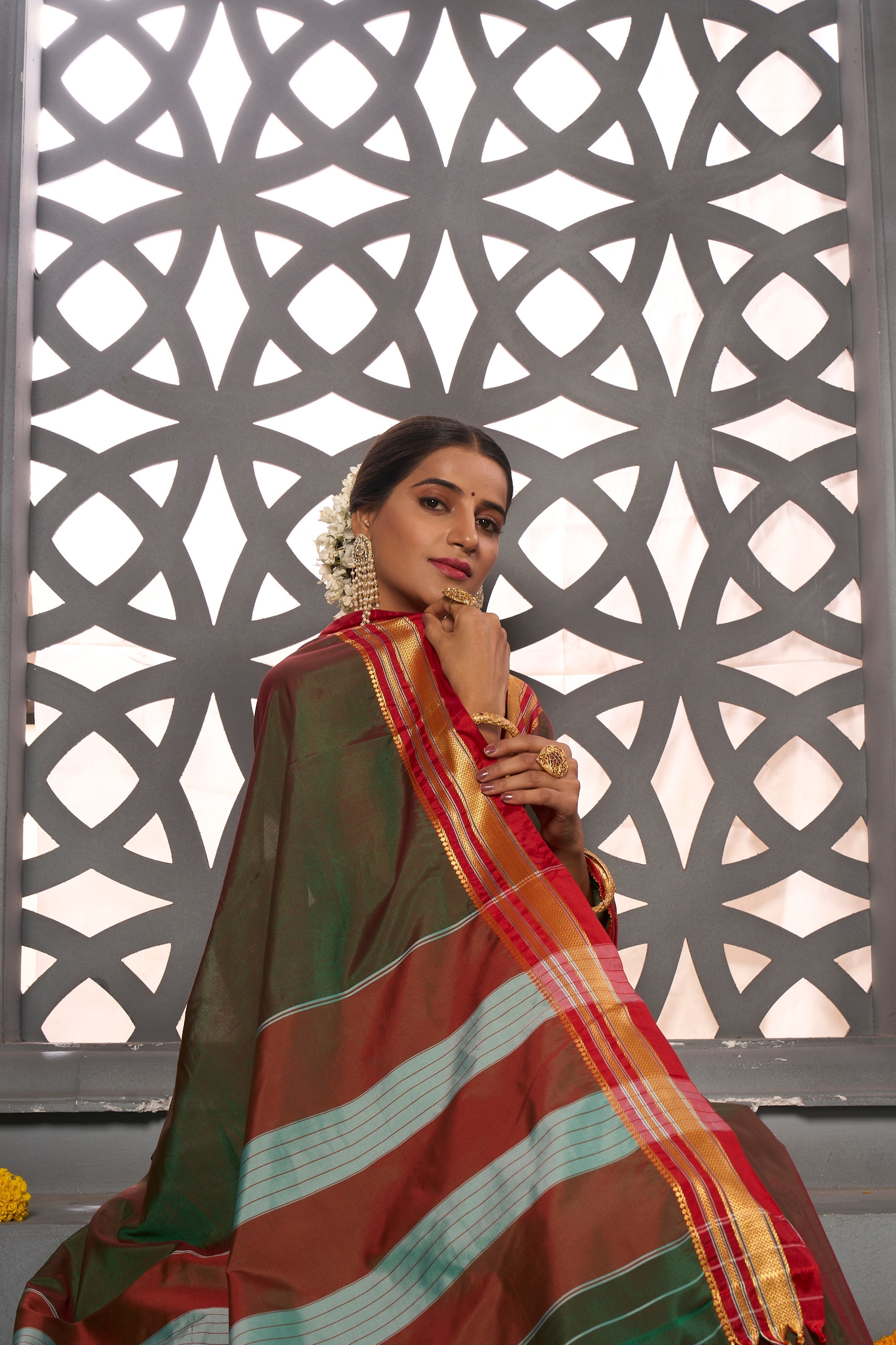 Buy Crimson Red Banarasi Saree Nitaraa