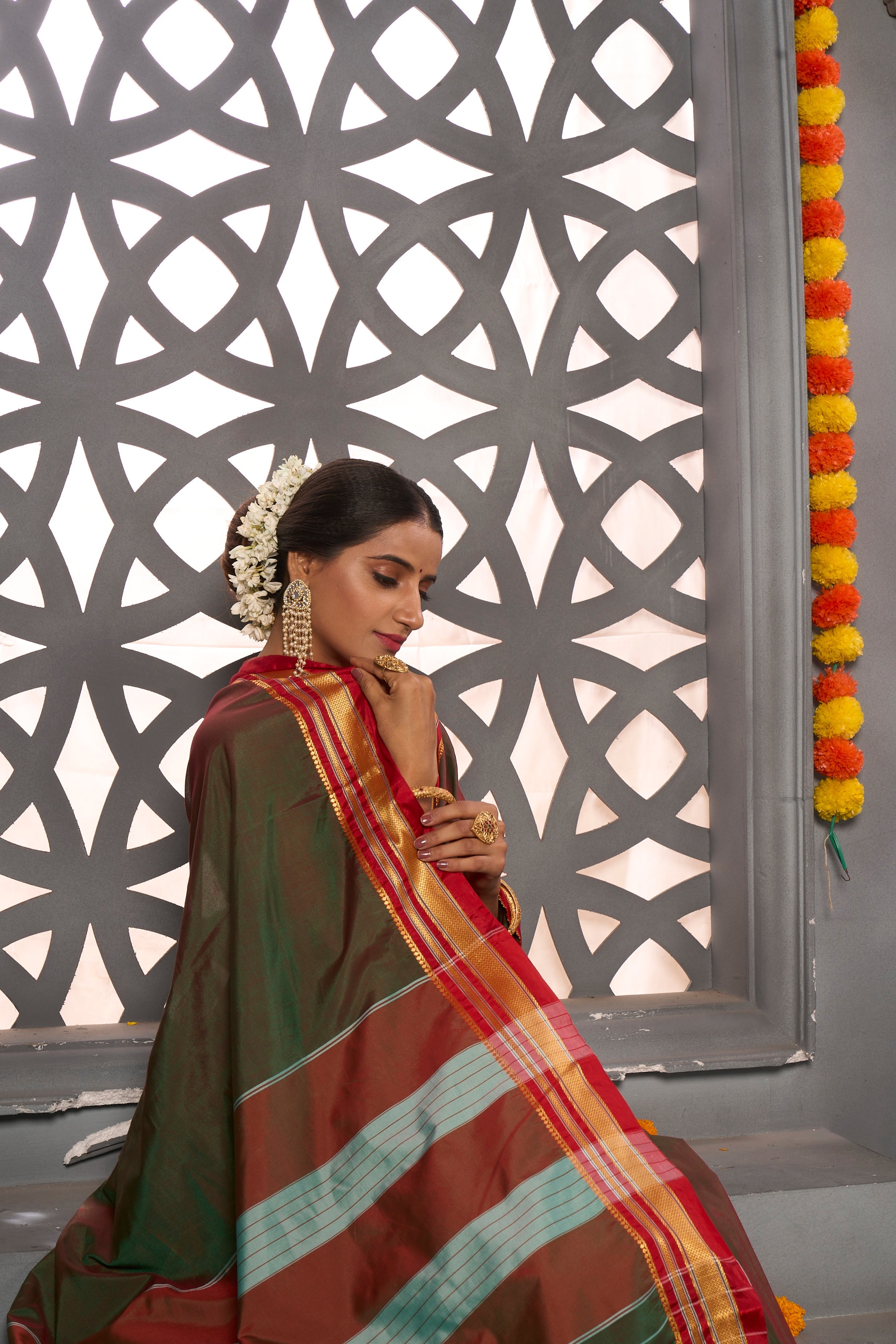 Buy Teal Green Kanjivaram Saree Nitaraa