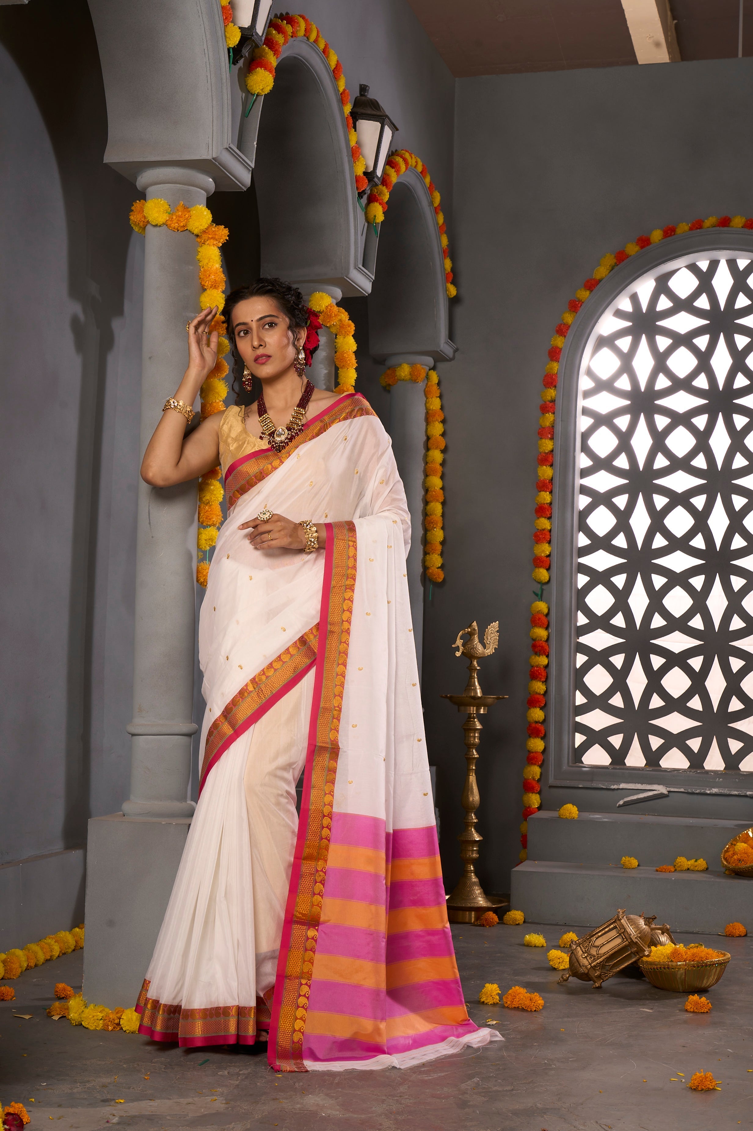 Buy Yam Orange Ilkal Sarees Nitaraa