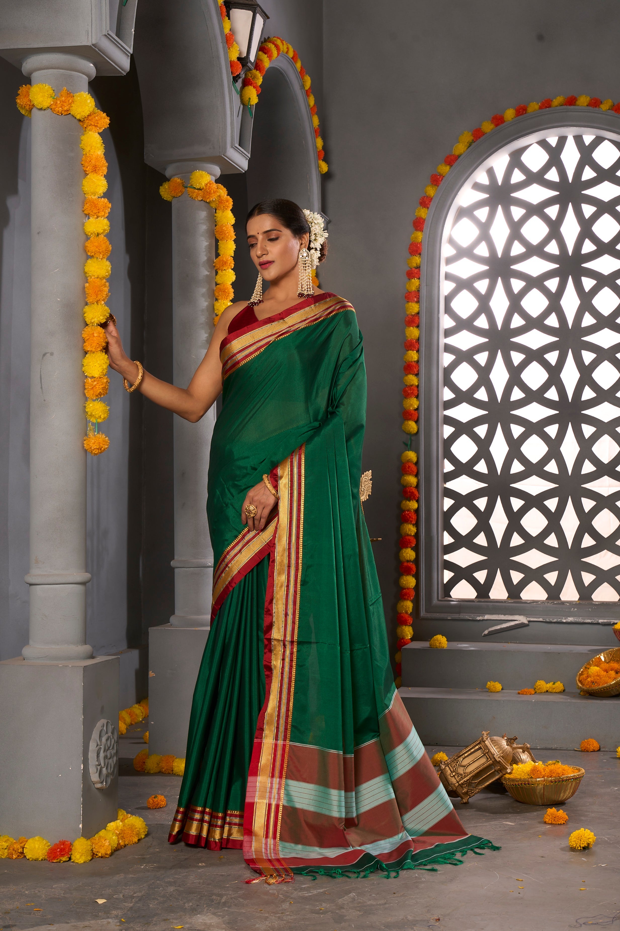 Buy Pink Banarasi Silk Saree Nitaraa