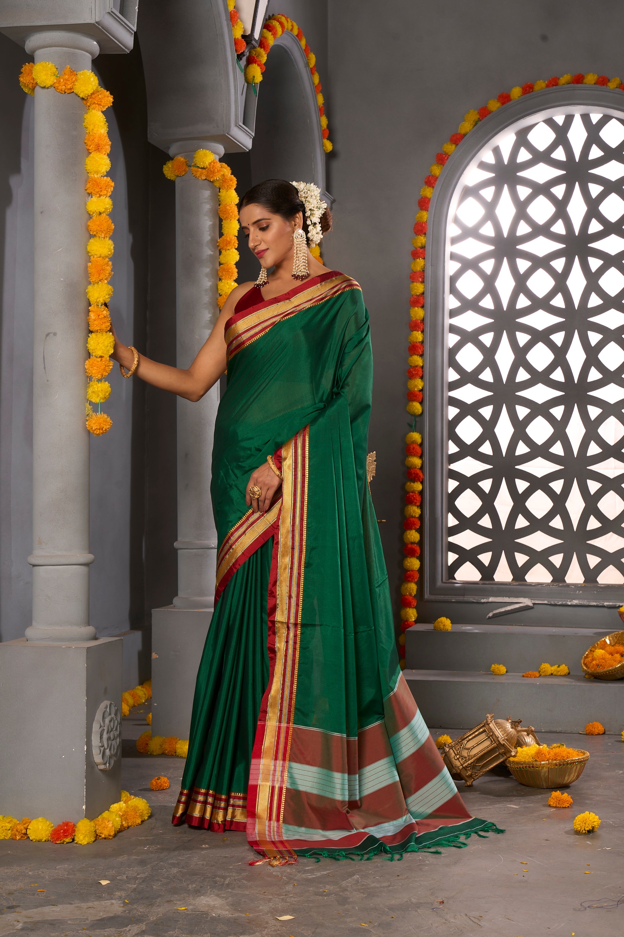 Buy Blue Banarasi Silk Saree Nitaraa