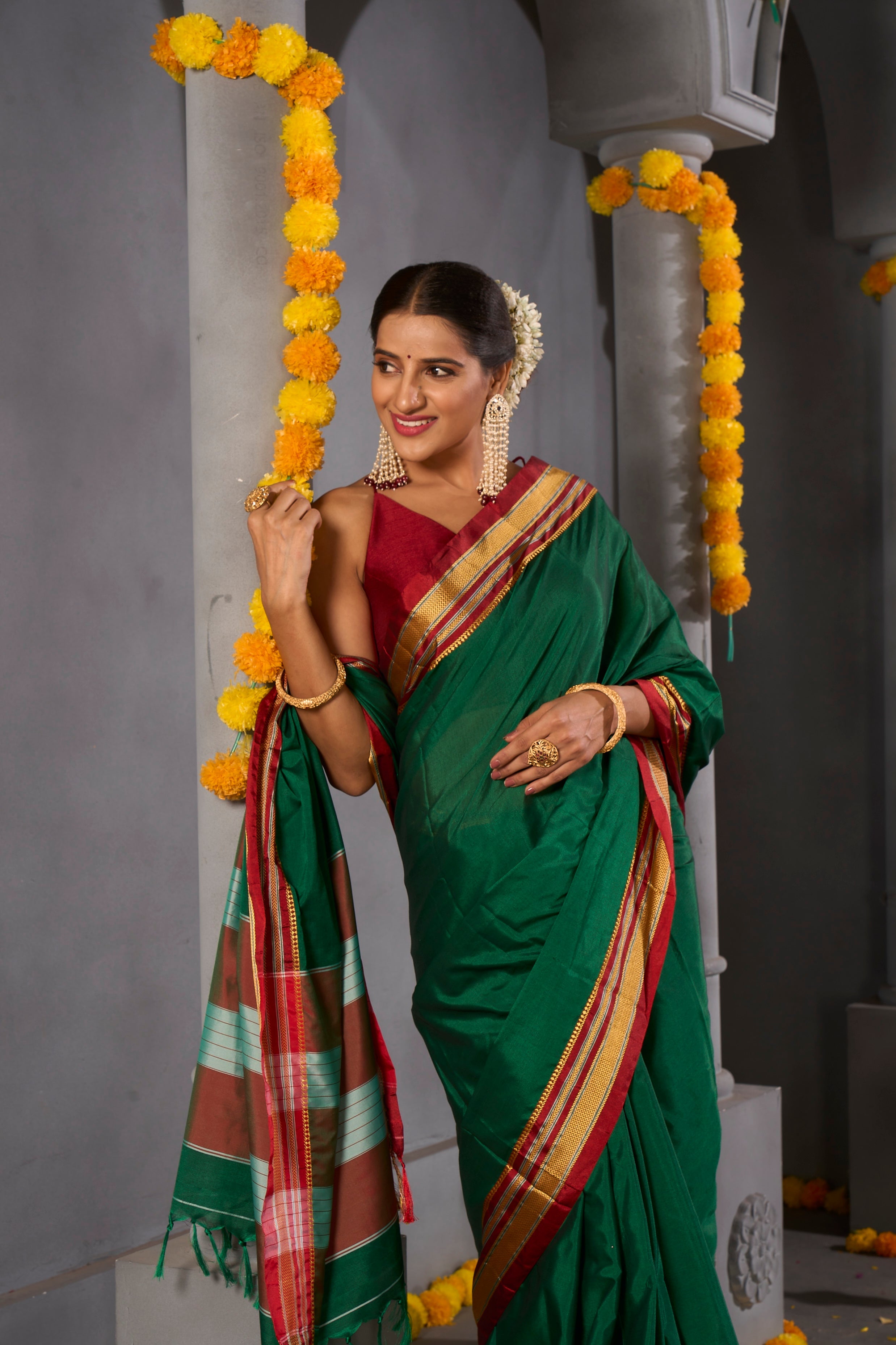 Buy Red Banarasi Silk Saree Nitaraa