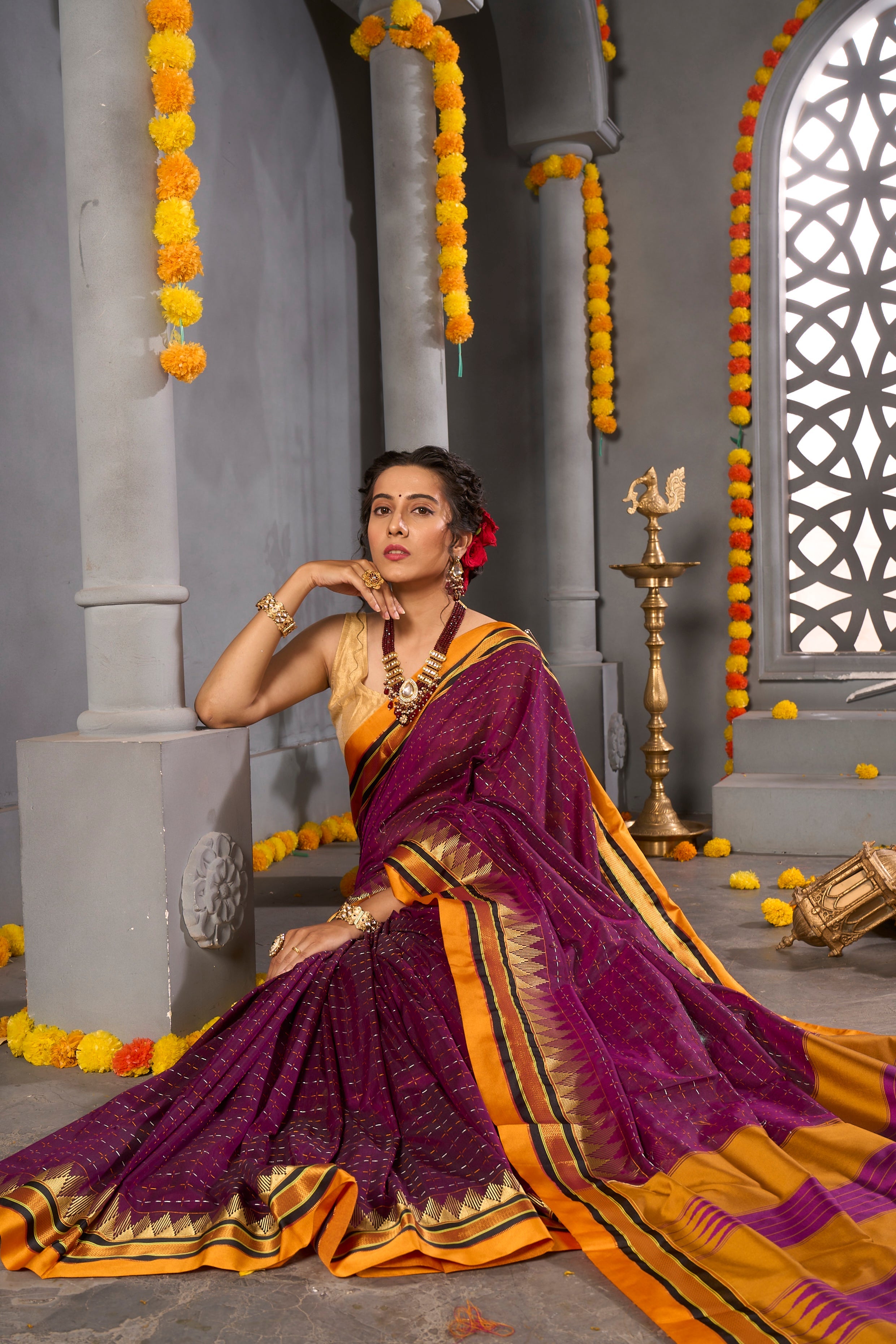 Buy Purple Paithani Silk Saree Nitaraa